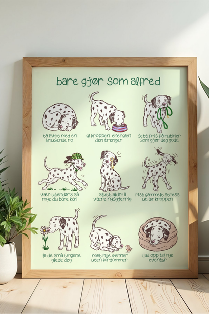 «Bare gjør som Alfred» – plakat med små livsråd